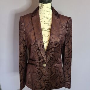 Tommy Hilfiger Dark Burgandy Paisley Blazer